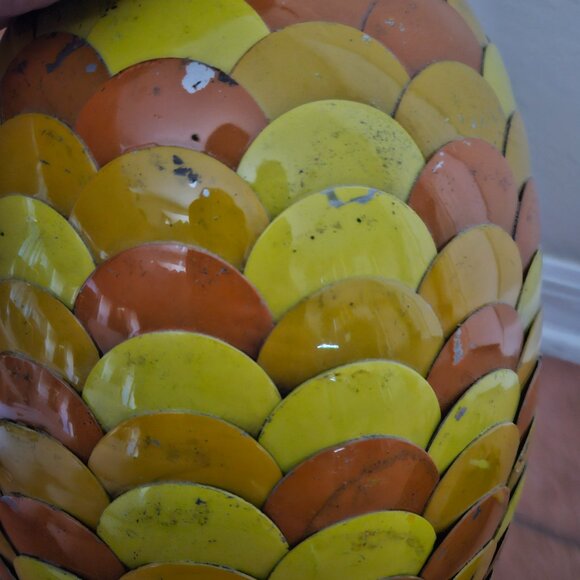 RARE THINK OUTSIDE PINEAPPLE HAND WELDED METAL ART WINE COOLER BEVERAGE HOLDER - Picture 15 of 16